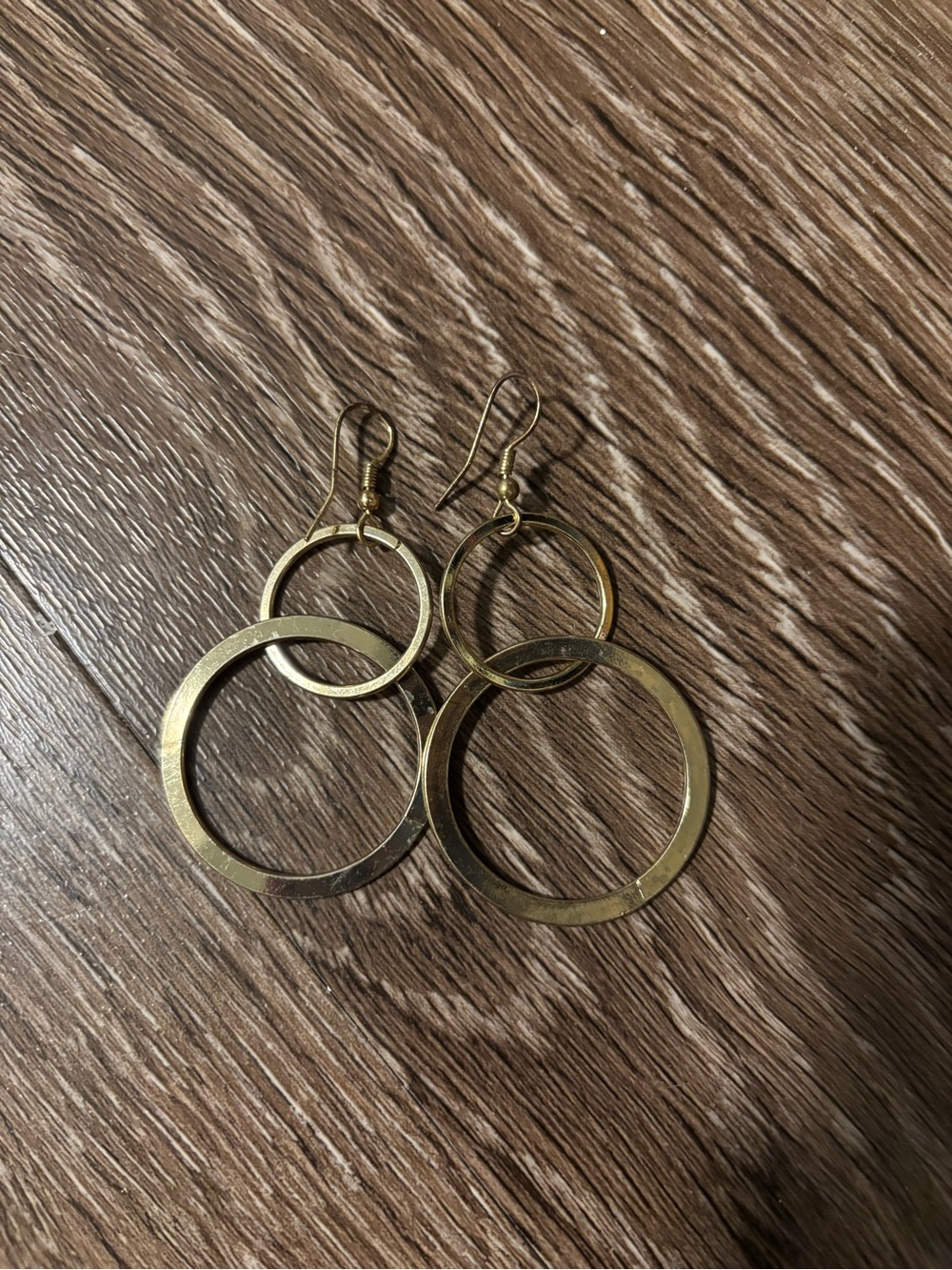 Gold Double Hoop Dangle Earrings - Women Jewelry